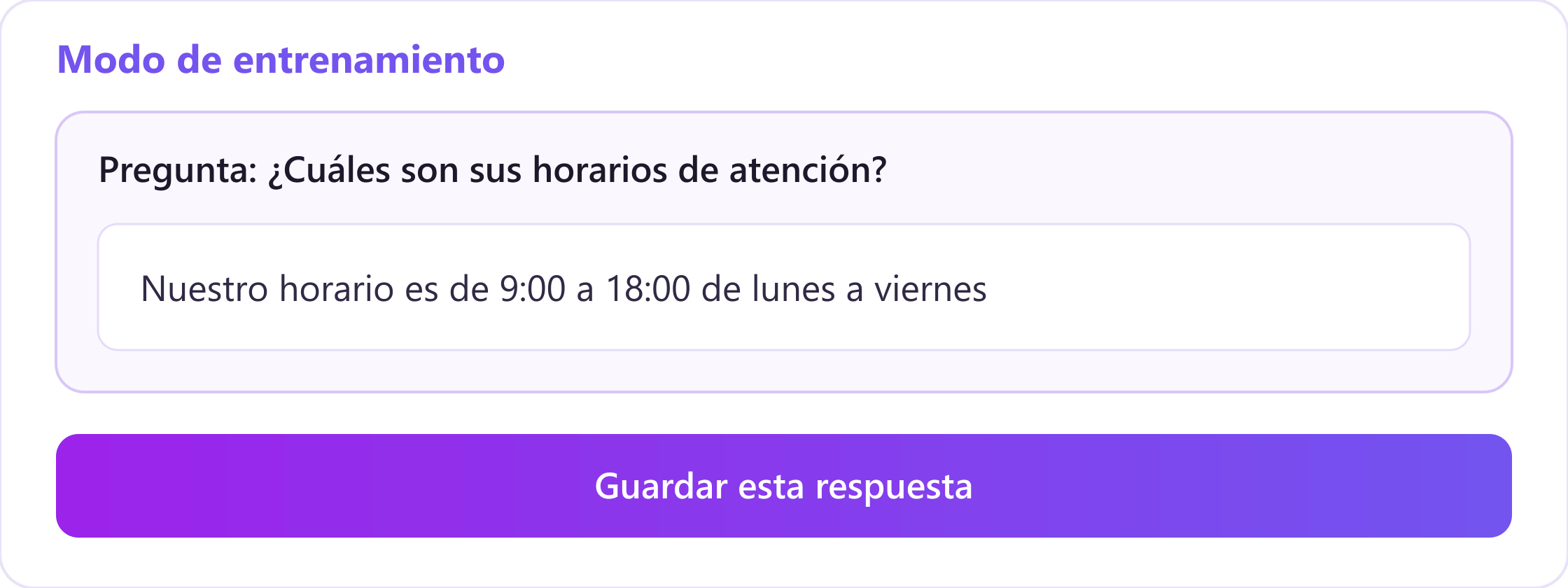 Training mode - Define the correct answer