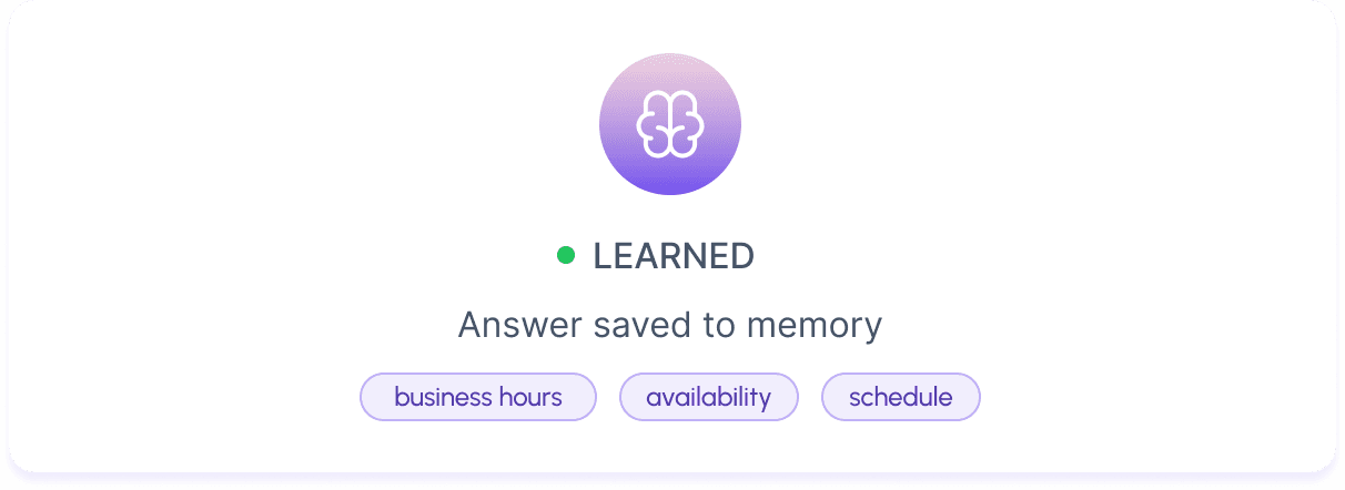 Answer saved to memory - LEARNED